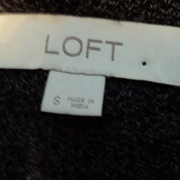 Loft Women's Size Small Sweater Vest Black Gray Sleeveless Pockets Collar - Picture 6 of 8